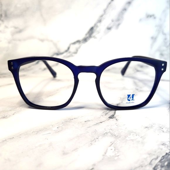 4U Accessories - NEW Prescription-ready eyeglass frame, chunky blue, petite glasses 48-20-140